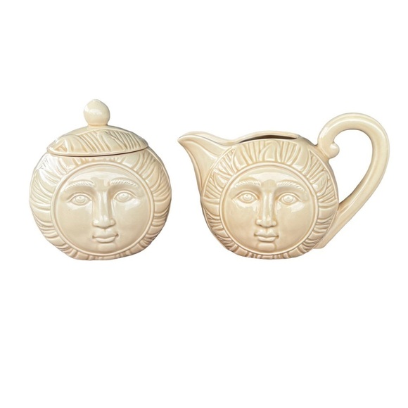 VTG Shafford Celestial Rise and Shine Sun Cream and Sugar Set Yellow Taiwan GUC - Picture 1 of 16